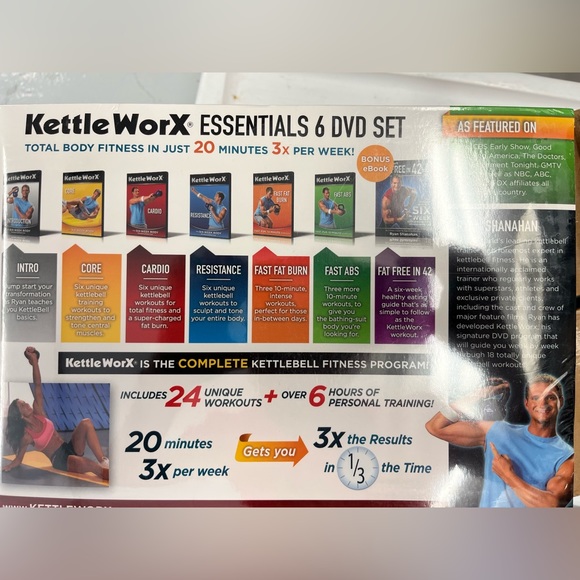 NWT Kettleworx workout set with 6 DVDs and 5lb kettlebell - Picture 3 of 3